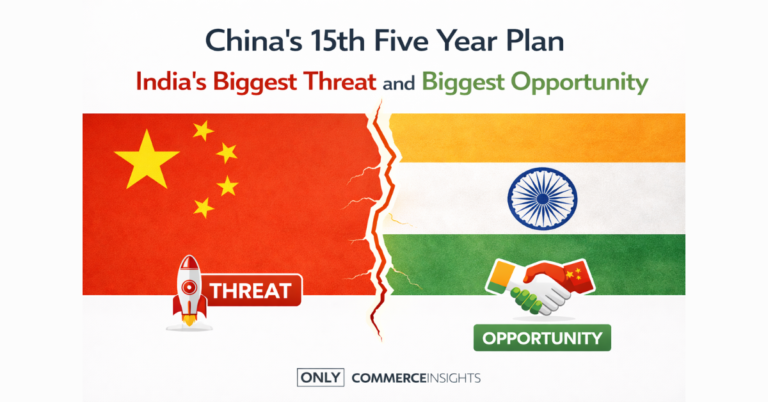 China vs India economic opportunity and threat illustration