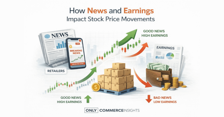 News and earnings impact on stock prices illustration