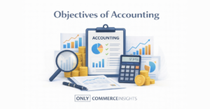 Objectives of accounting illustration with charts and calculator